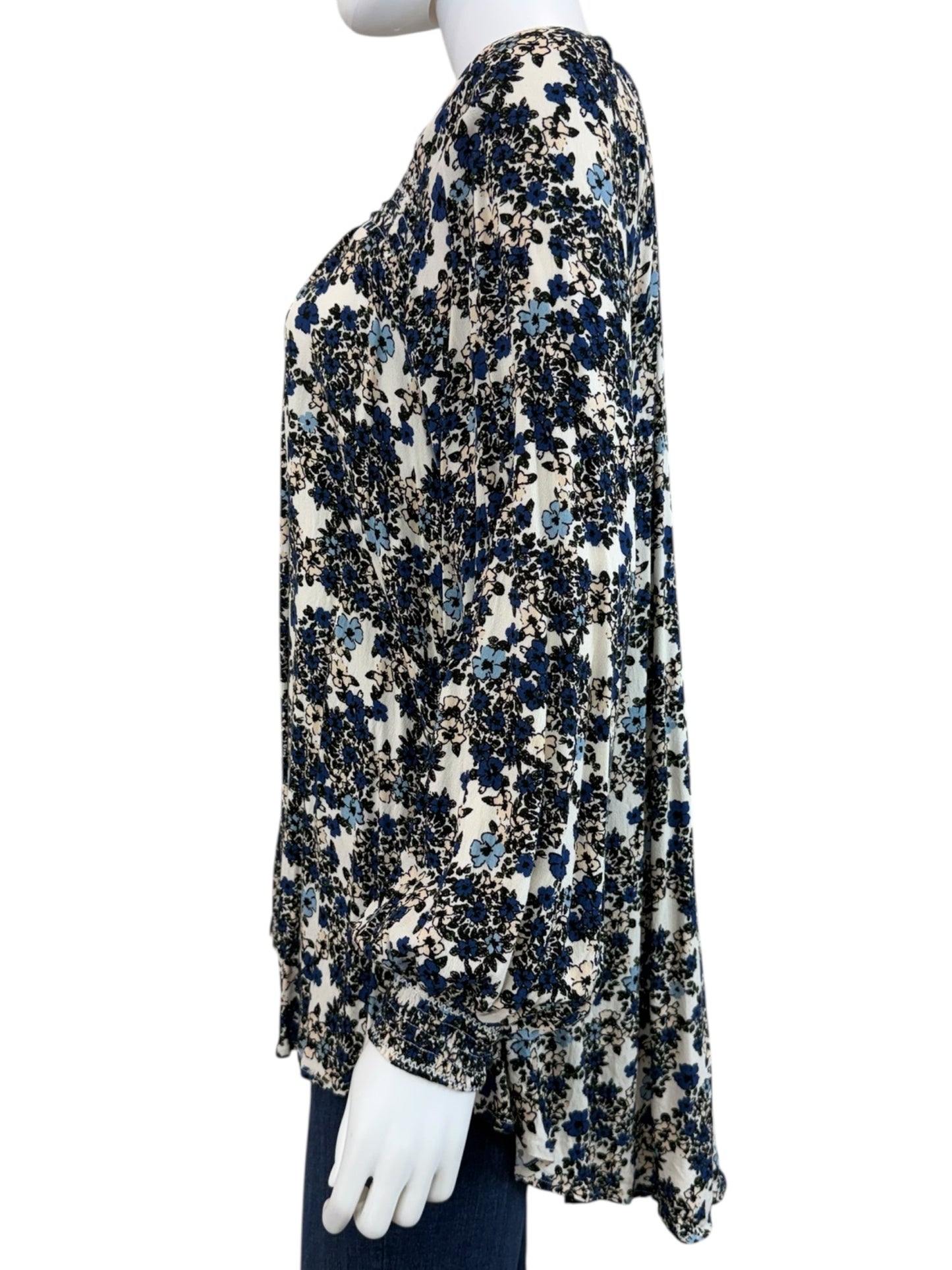 Free People Blue Floral Flowers in her Hair Tunic Size S