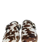 Donald Pliner 'SABEL' White/Brown Cow Print Mules Size 8.5