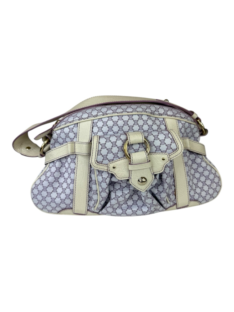 CELINE Vintage Lilac Macadam Monogram Shoulder Bag