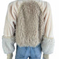 Free People NWT Cream Multi Textured Fur Zip-Up Jacket Size S