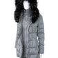 THE NORTH FACE Gray Quilted Dealio Faux Fur Trim Hooded Parka Jacket Size S