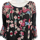 Johnny Was Black Floral Embroidered Wendy Tunic Size xxl