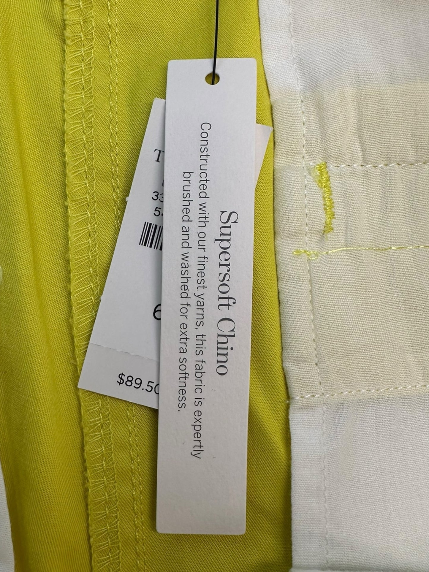 Talbots NWT Yellow Supersoft Chino Size 6