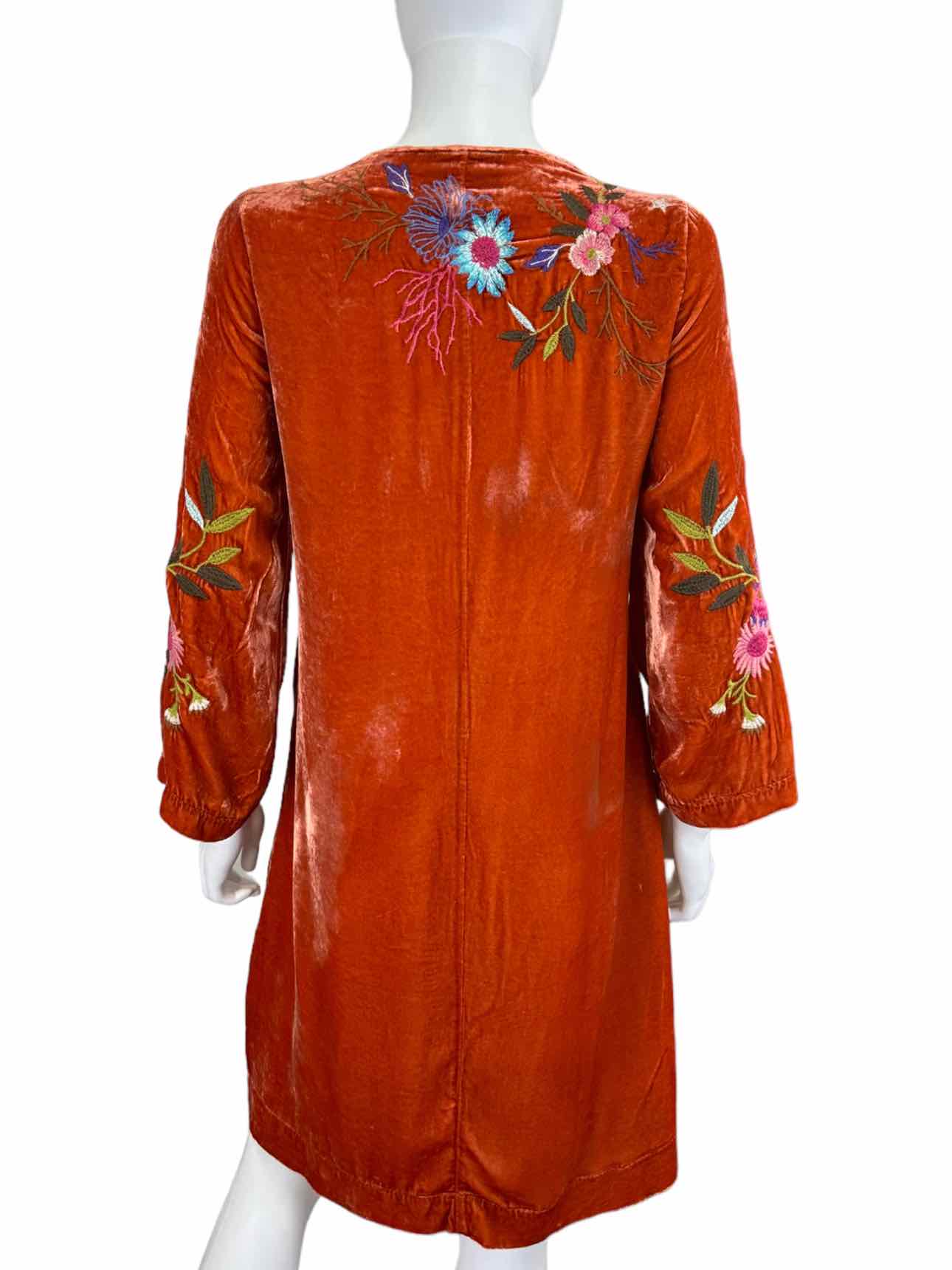 Johnny Was Persimmon Ulla V-Neck Effortless Dress Size XS