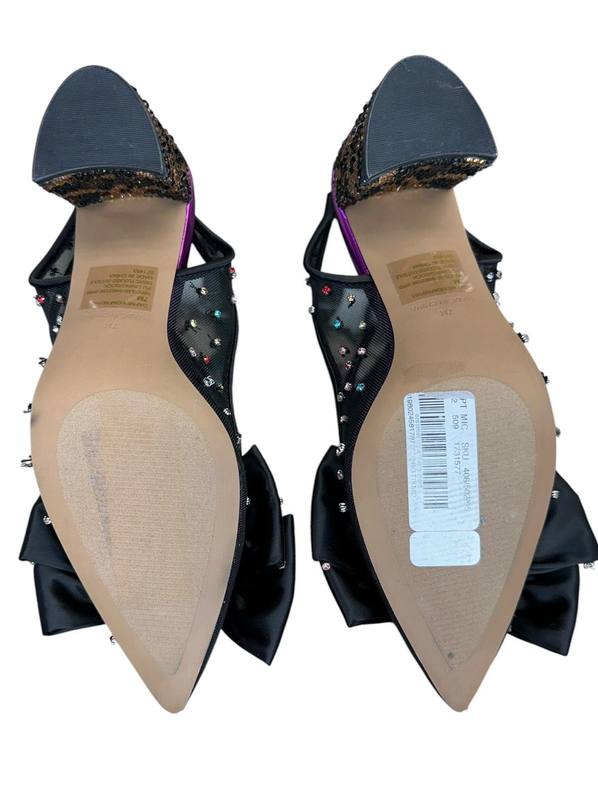 Betsy Johnson NWOT Black Rhinestone Dafney Pointed-Toe Slingback Pumps Size 7