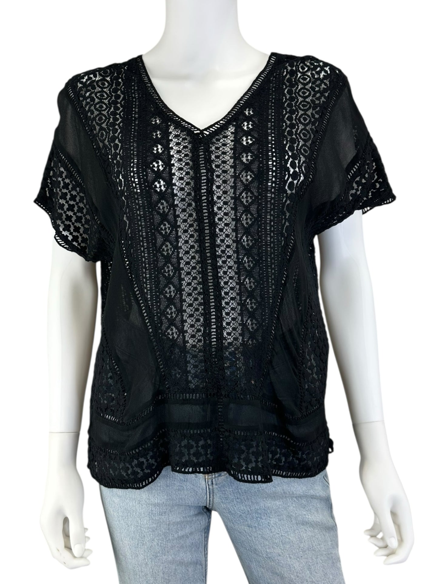 All Saints Black Blouse Size XS