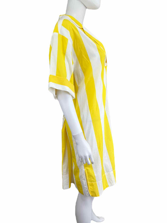 J. Crew Yellow Striped Casual Dress Size L