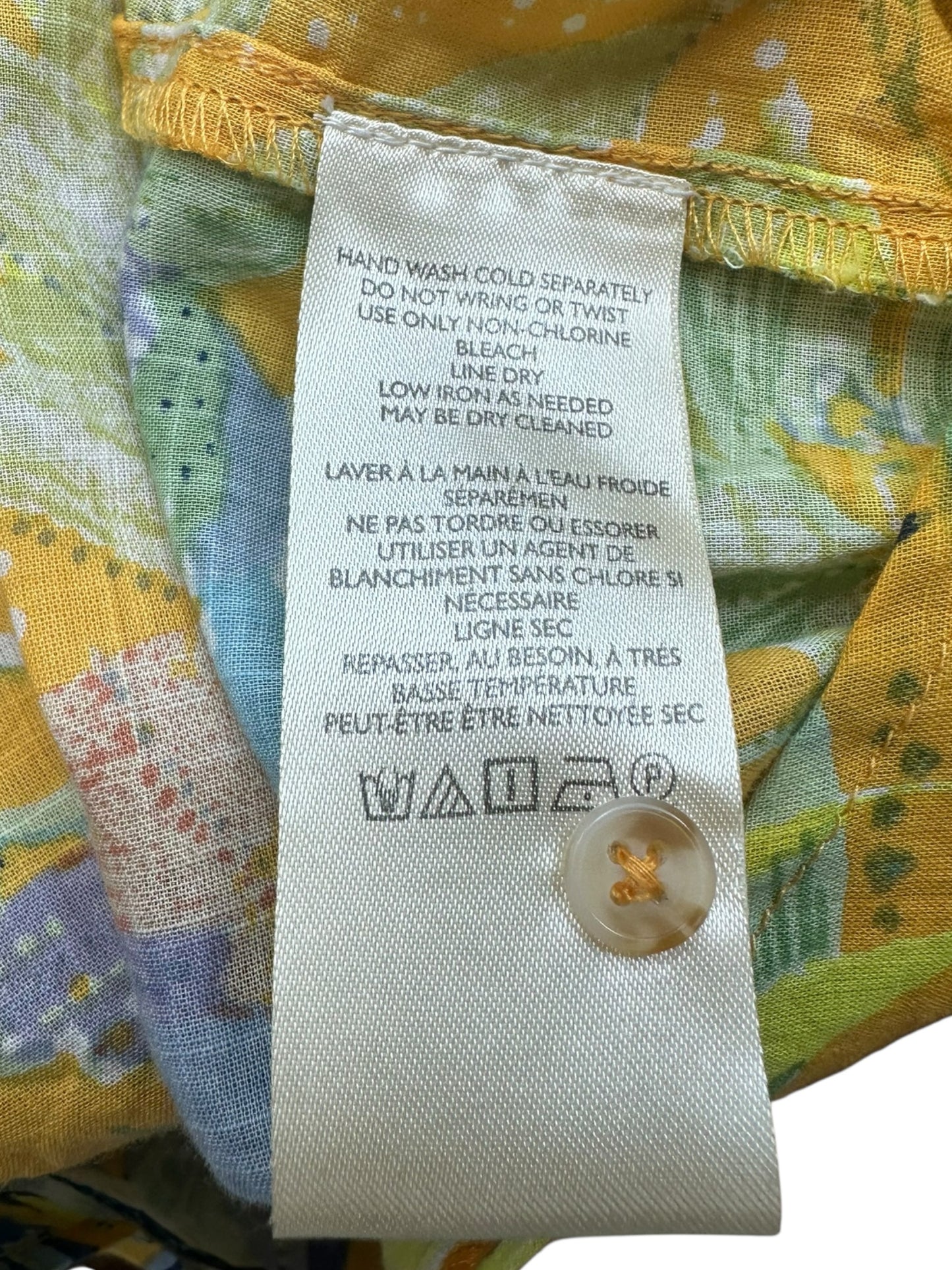 maeve Yellow Button Down Blouse Size XS