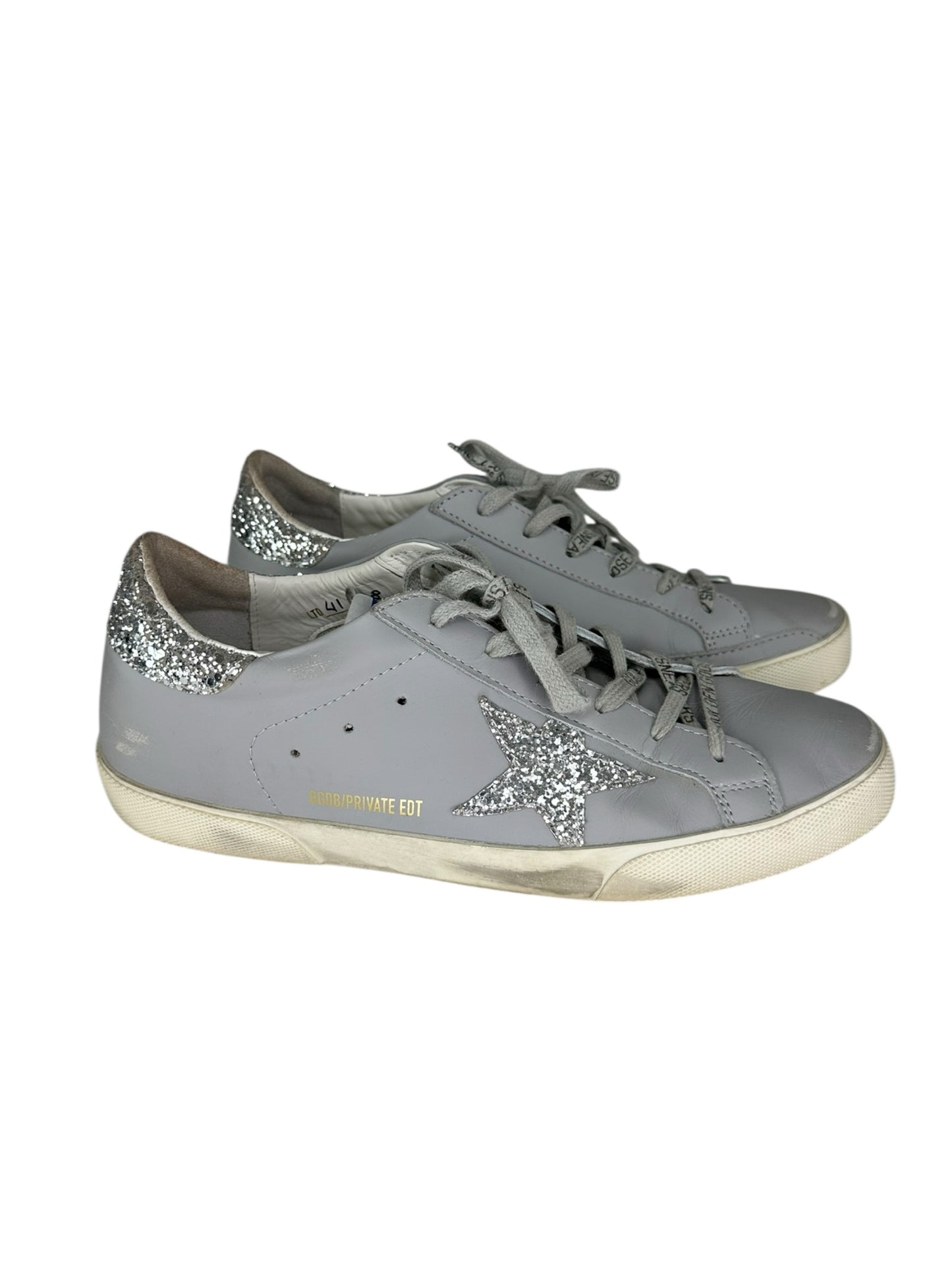 GOLDENGOOSE Grey Super-Star Leather Sneakers Size 40