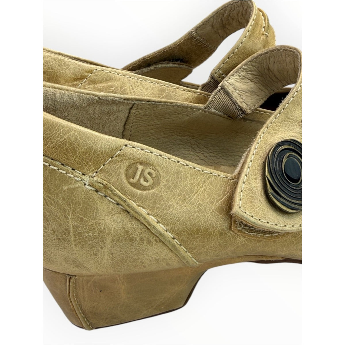 Josef Seibel Tan Distressed Leather Cara Mary Jane Pump Size 37