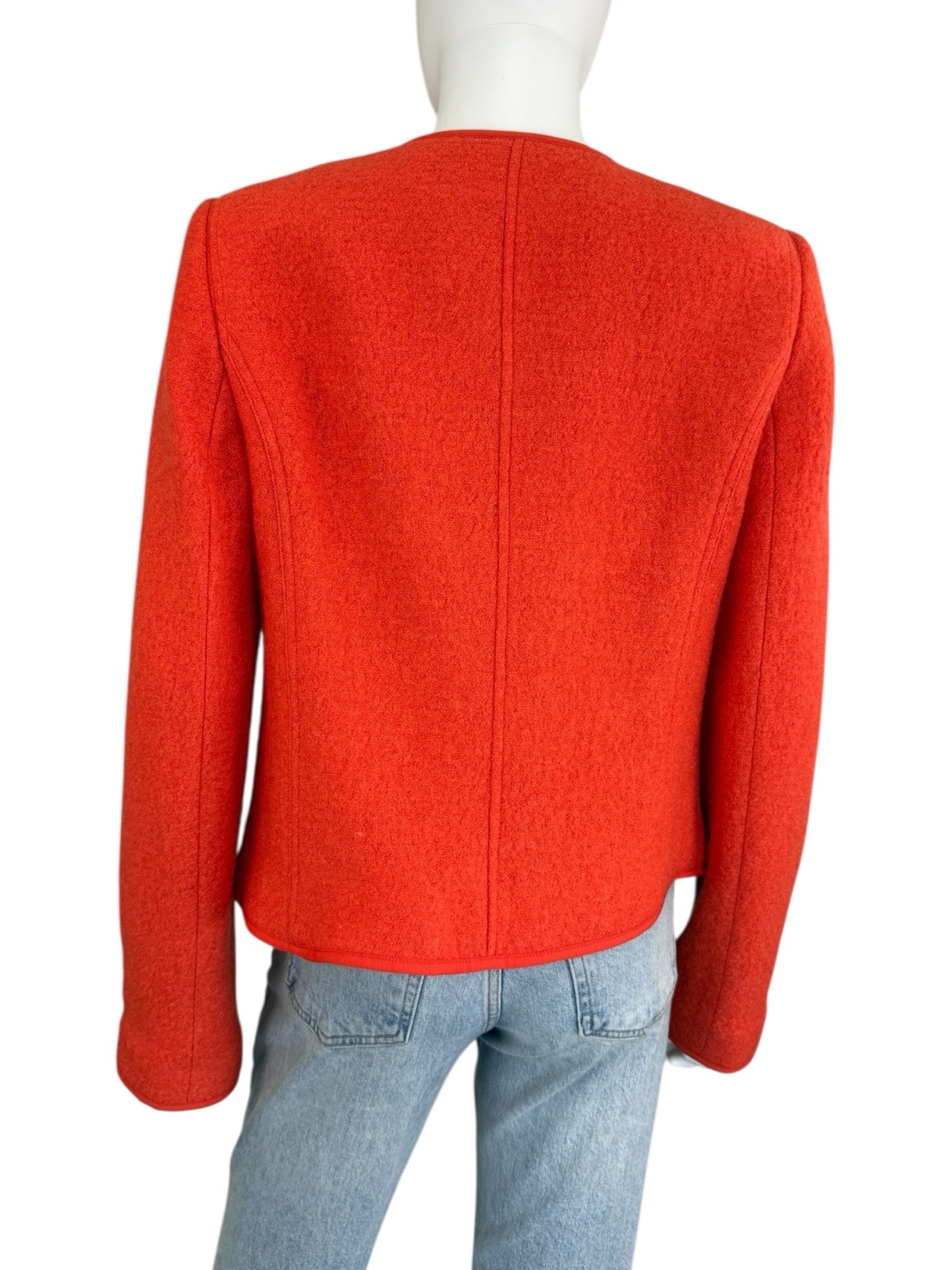 Talbots Orange Berkshire Wool Blend Cropped Jacket Size 8