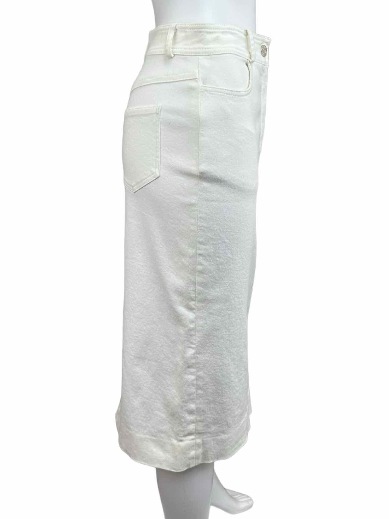 CELINE Vintage White Denim Pencil Skirt Size 38