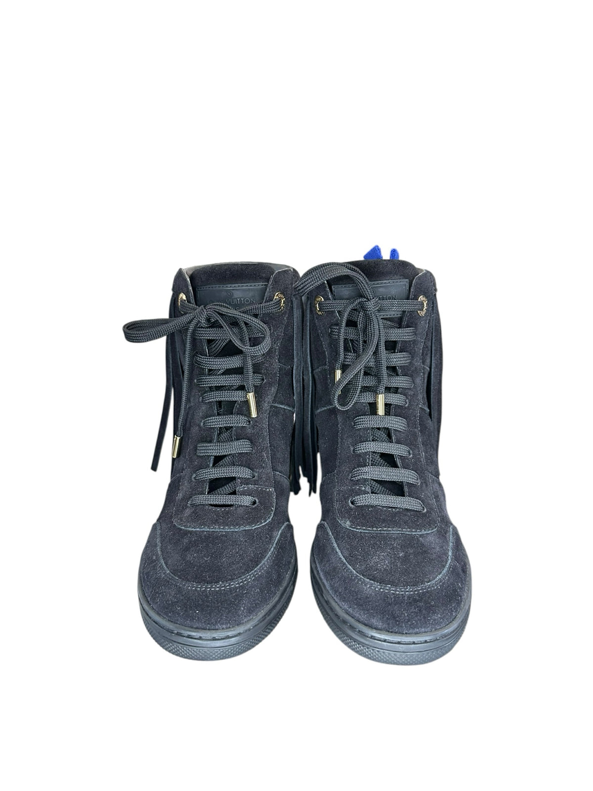 Louis Vuitton Black Millenium Wedge Sneaker Size 37.5