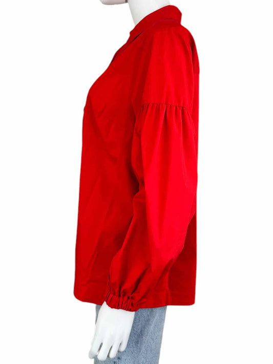 Hinson Wu Red Puff Sleeve Blouse Size S