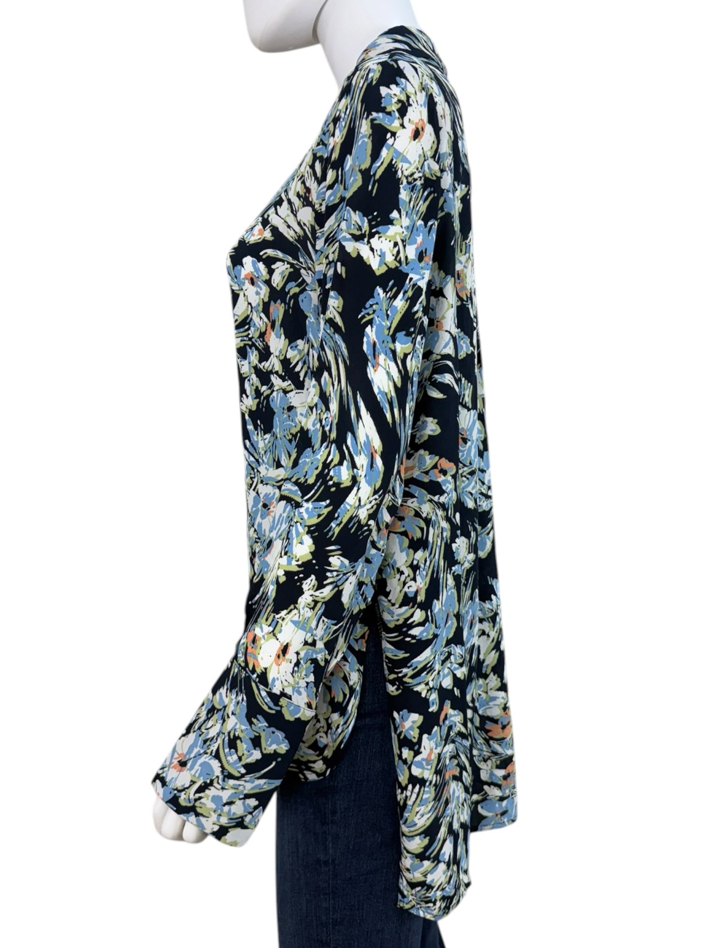 Reiss Blue Paisley Print Button-Down Shirt Size 8