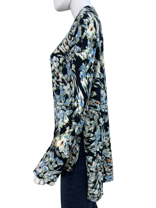 Reiss Blue Paisley Print Button-Down Shirt Size 8