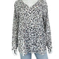 Cabi Glamour Leopard Print Blouse Size M