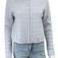 magaschoni NWT Blue 100% Cashmere Cable Sweater Cardigan Size L