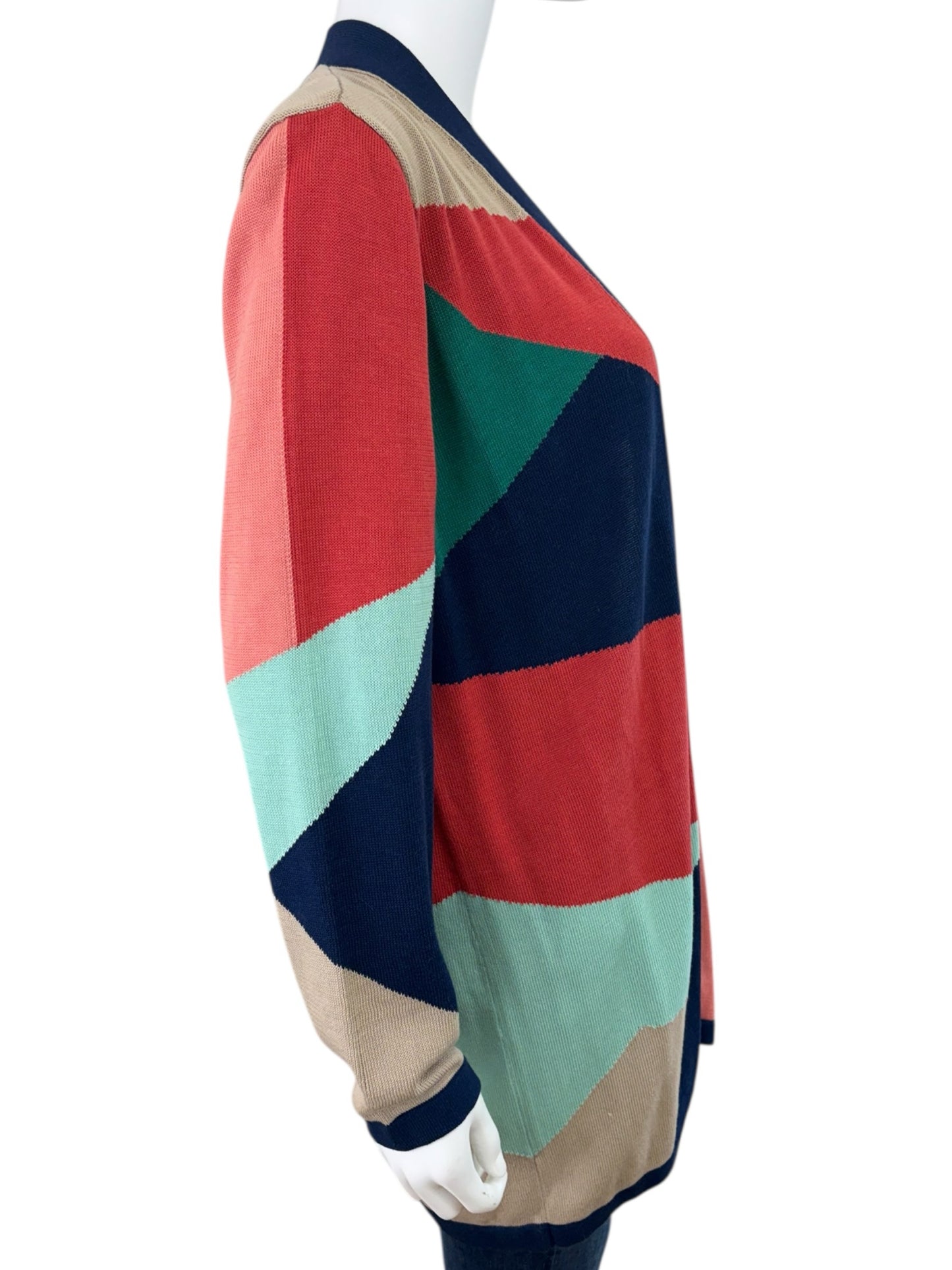 Chico's NWT Colorblock Sweater Cardigan Size L