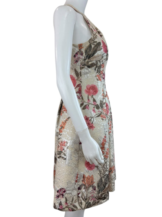 VINCE CAMUTO Metallic Floral Jacquard Mini Dress Size 4