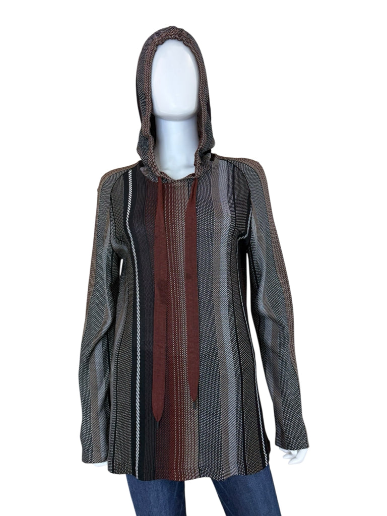 Tory Burch Striped Knit Hoodie Size L