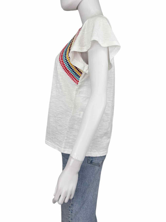 THML NWT White Embroidered Knit Top Size S
