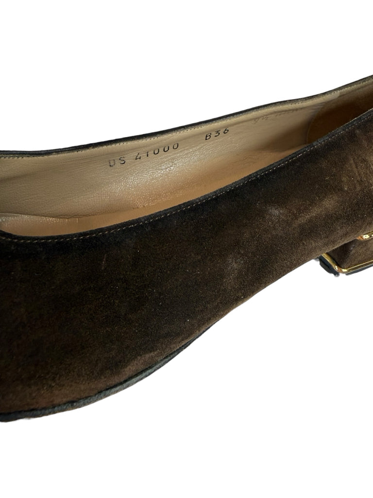 Salvatore Ferragamo Brown Suede Florence Pumps Size 9.5