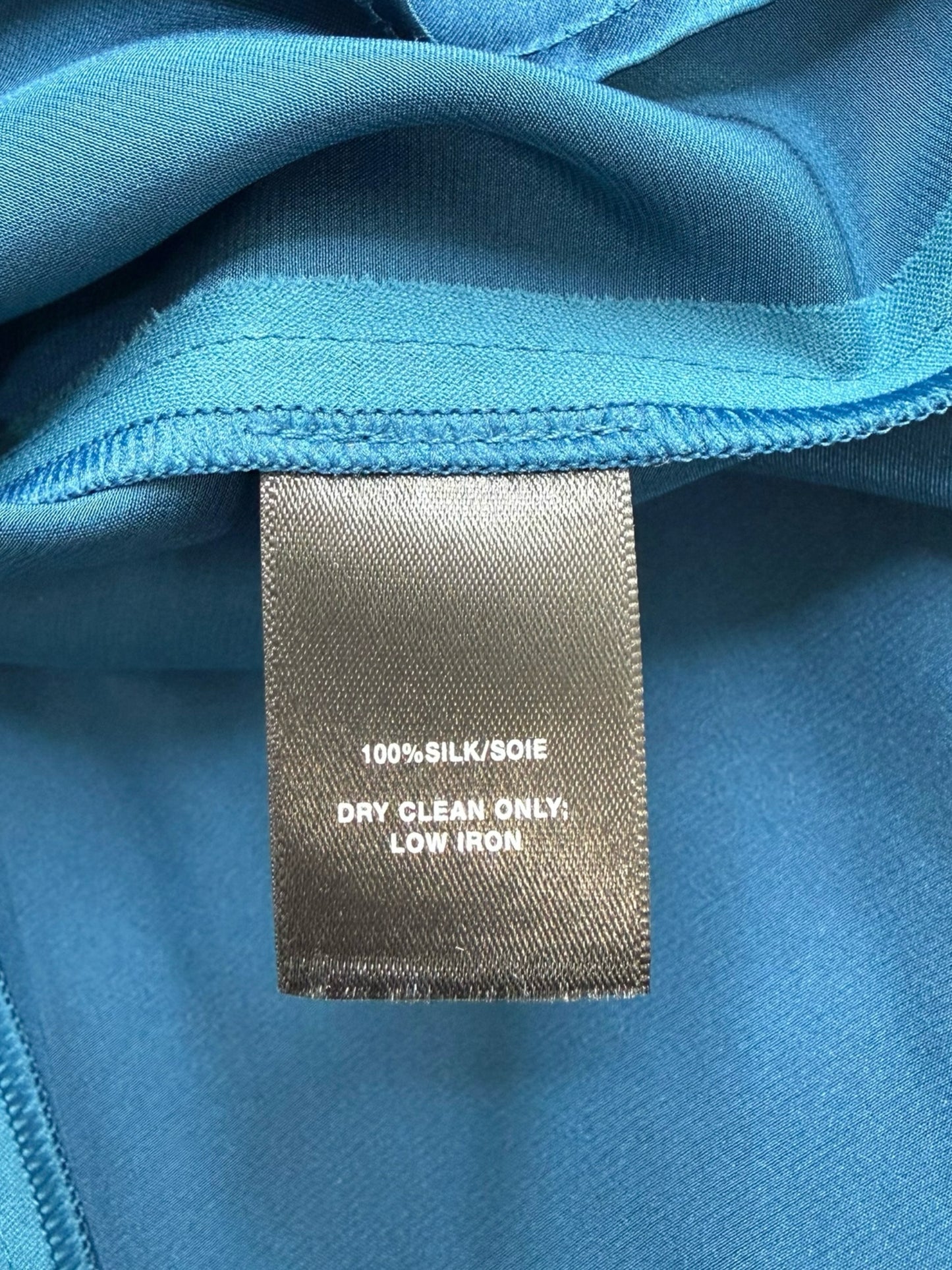 LAFAYETTE 148 NEW YORK Blue 100% Silk Button-Down Shirt Size L