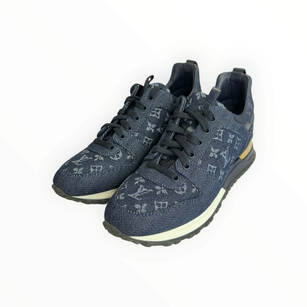 Louis Vuitton Blue Monogram Denim Run Away Sneakers Size 37