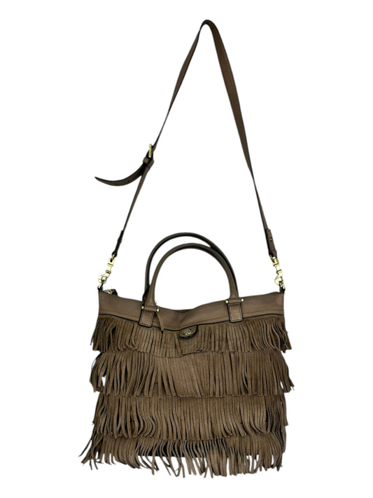 Tory Burch Brown Suede Fringe Designer Handbag