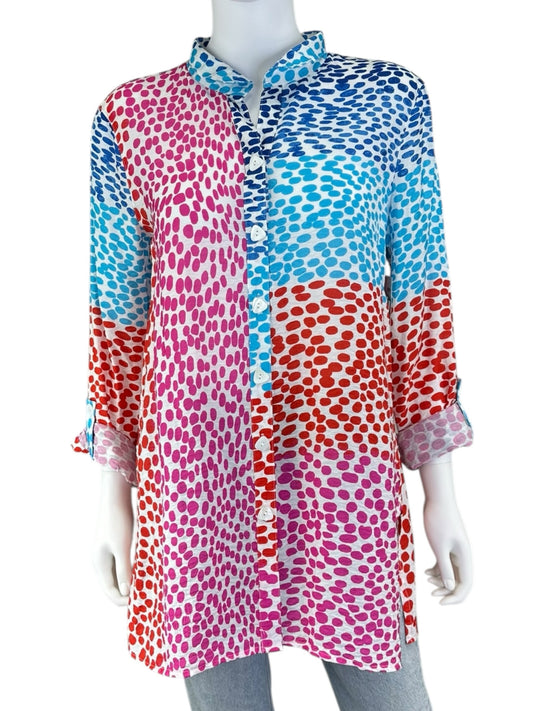 JOHN MARK NWT Color Block Button-Down Shirt Size S