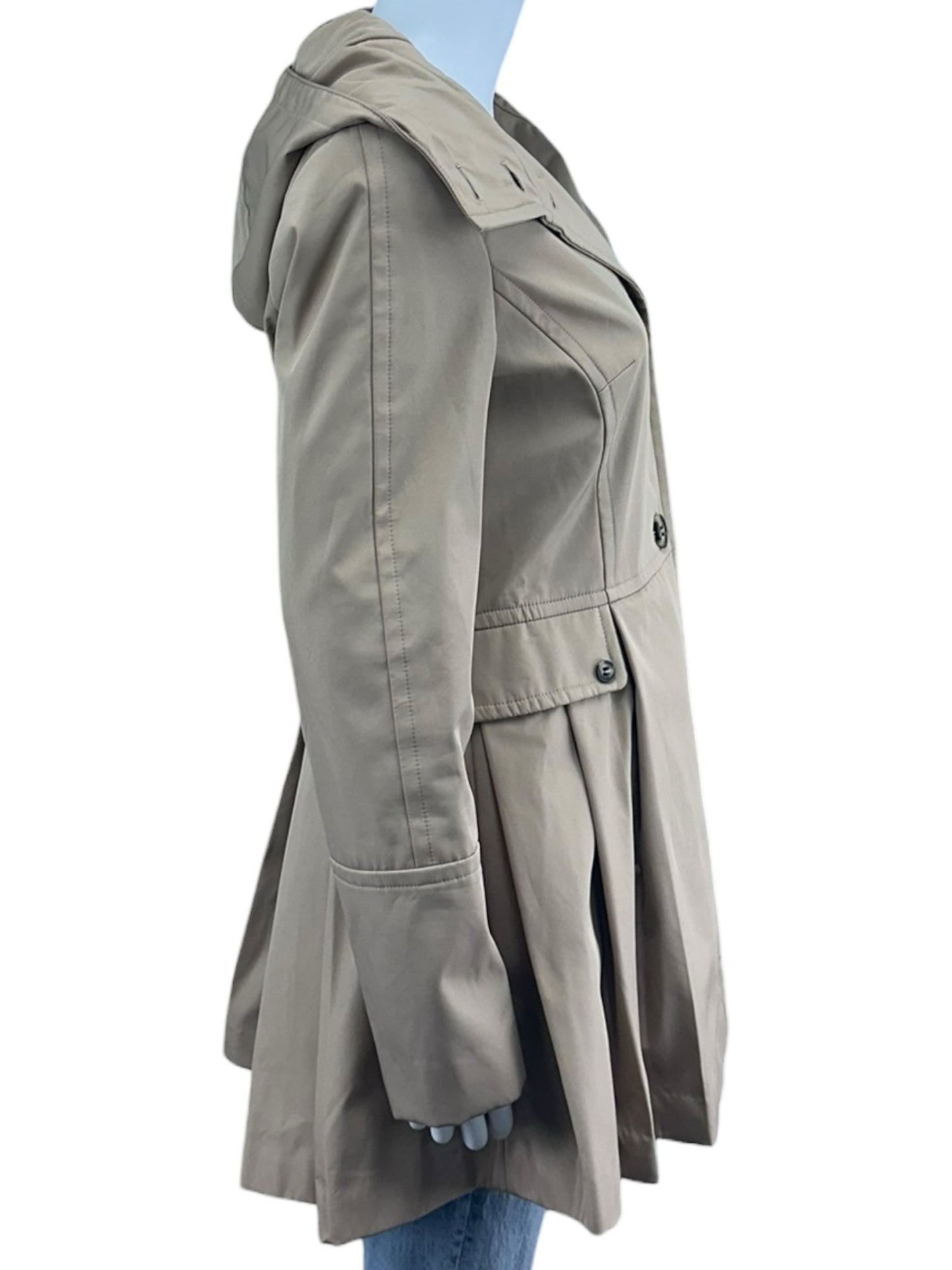 Calvin Klein Tan Hooded Trench Coat Size S