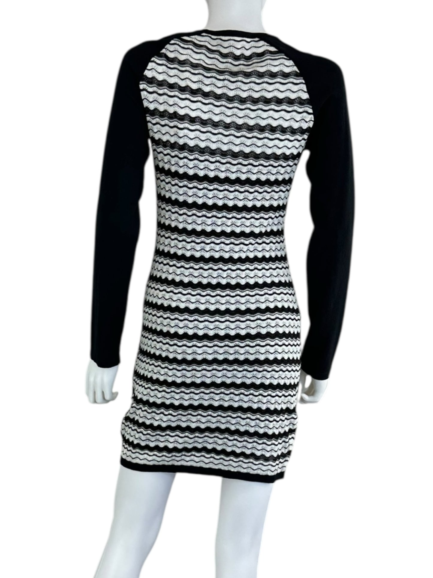 TRINA TURK Black and White Striped Casual Dress Size S
