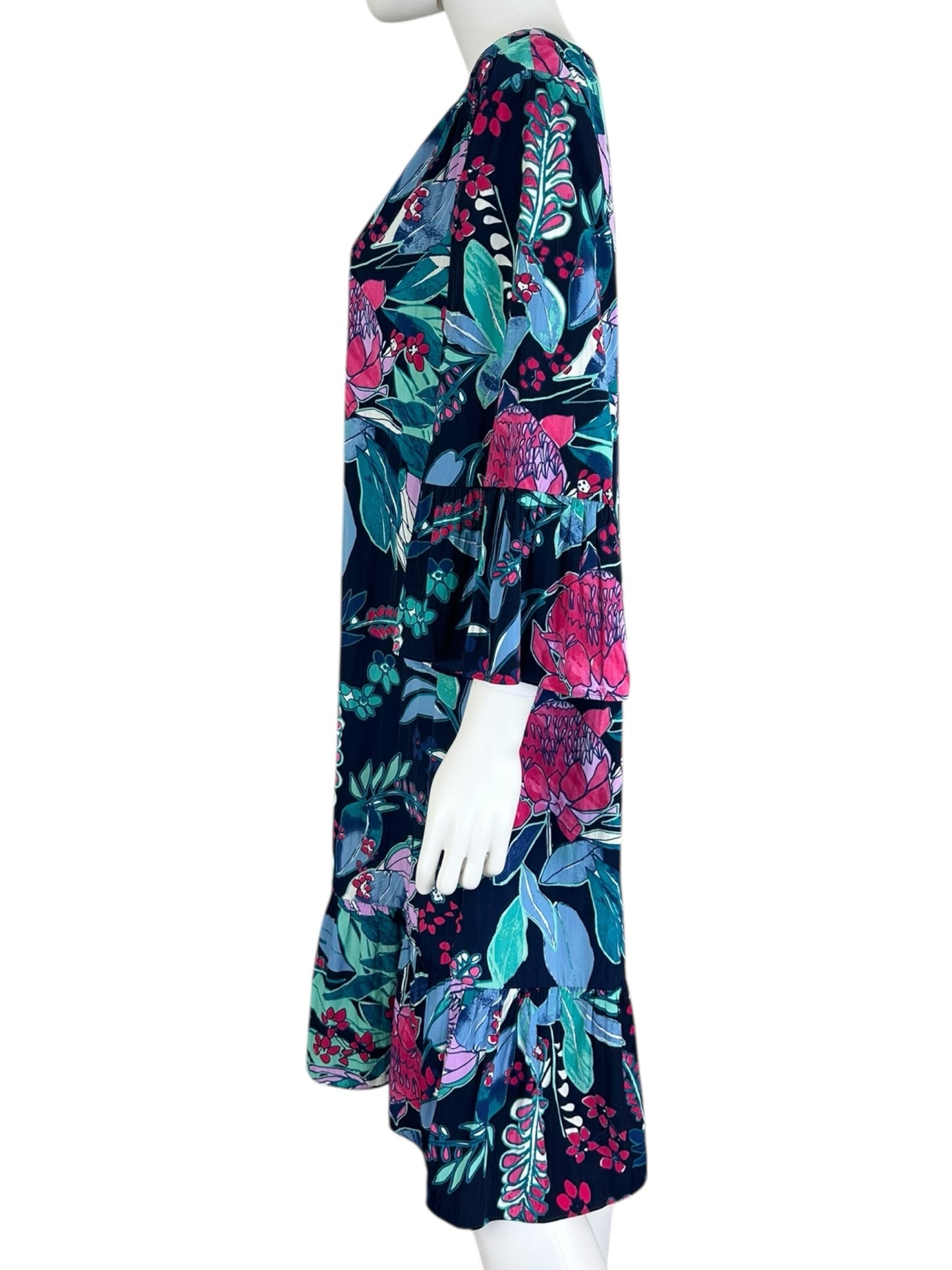 Chico's NWT Brilliant Blooms Midi Dress Size XL