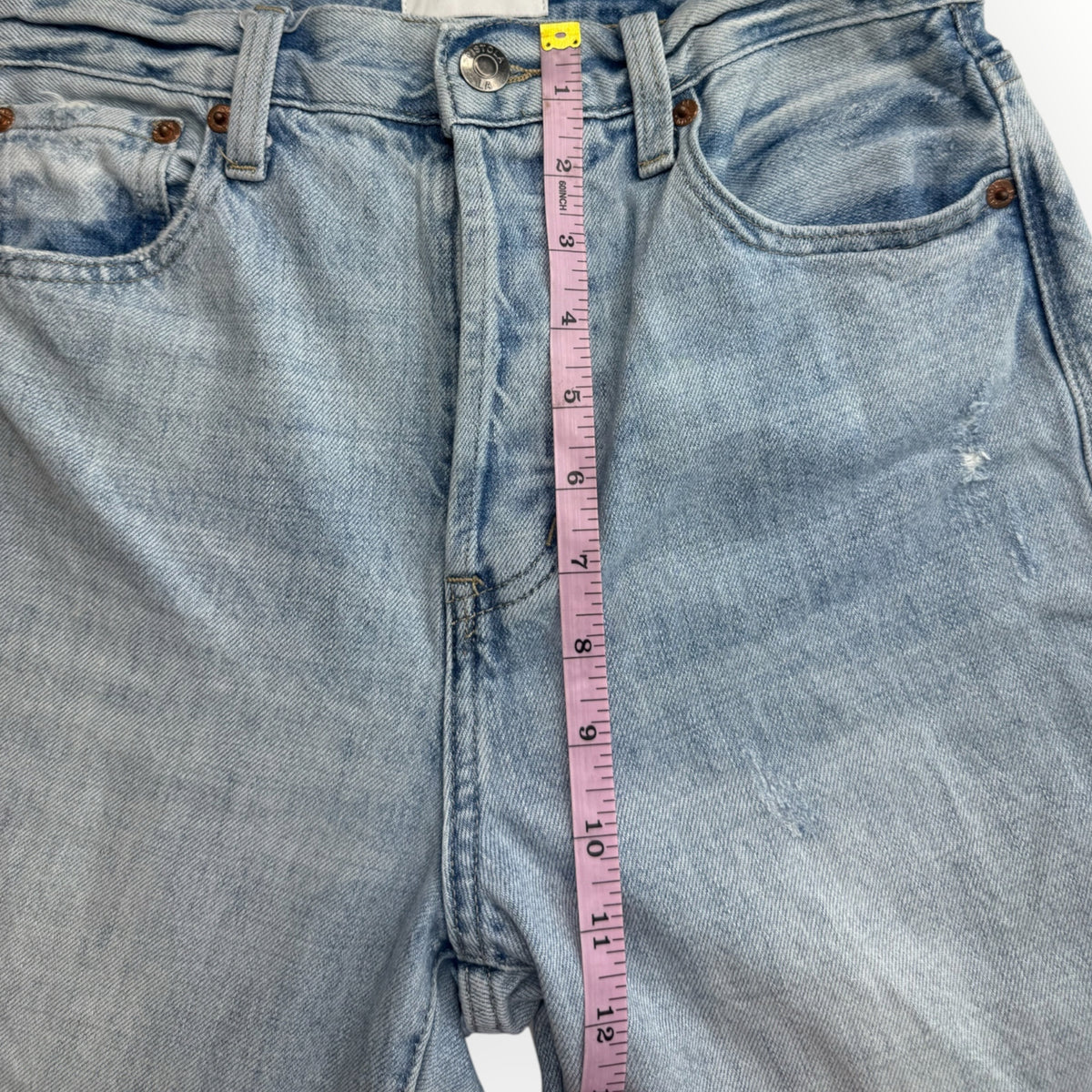 PISTOLA Blue Distressed Cassie Super High Rise Straight Leg Jeansa Size 26
