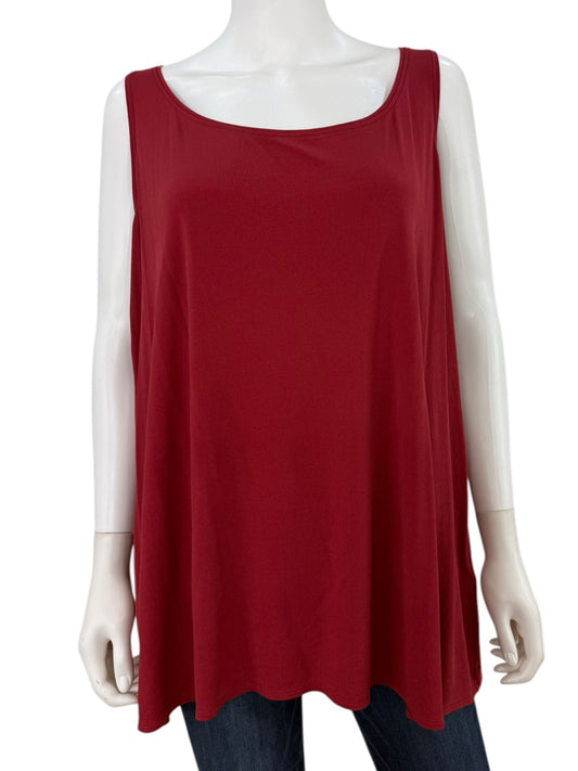 EILEEN FISHER Burgundy 100% Silk Tank Size 2X