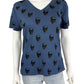 SKULL CASHMERE Blue Linen Skull Sweater Size M