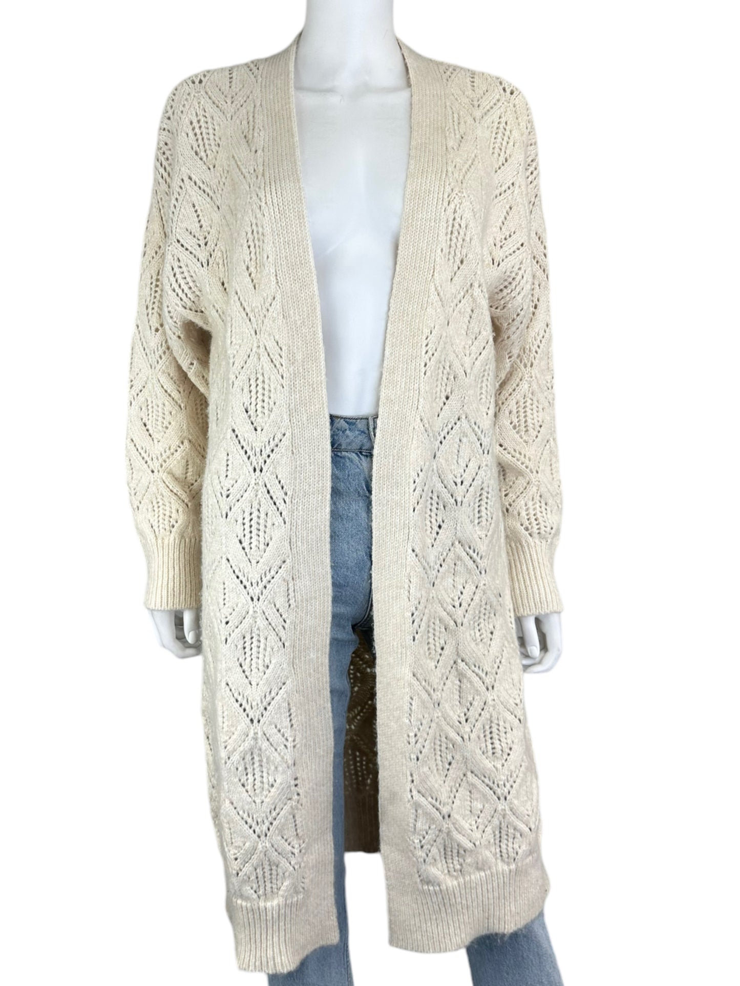 stitch drop Cream Knit Duster Size M