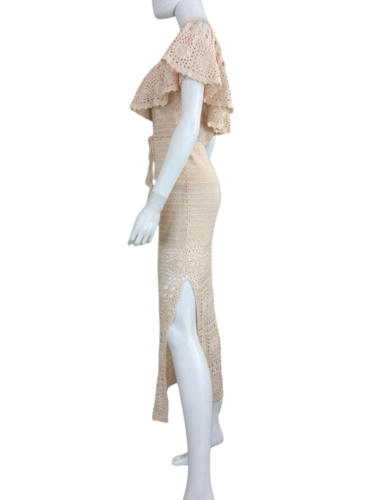 Spell Cream Crochet Knitted Maxi Dress Size XS
