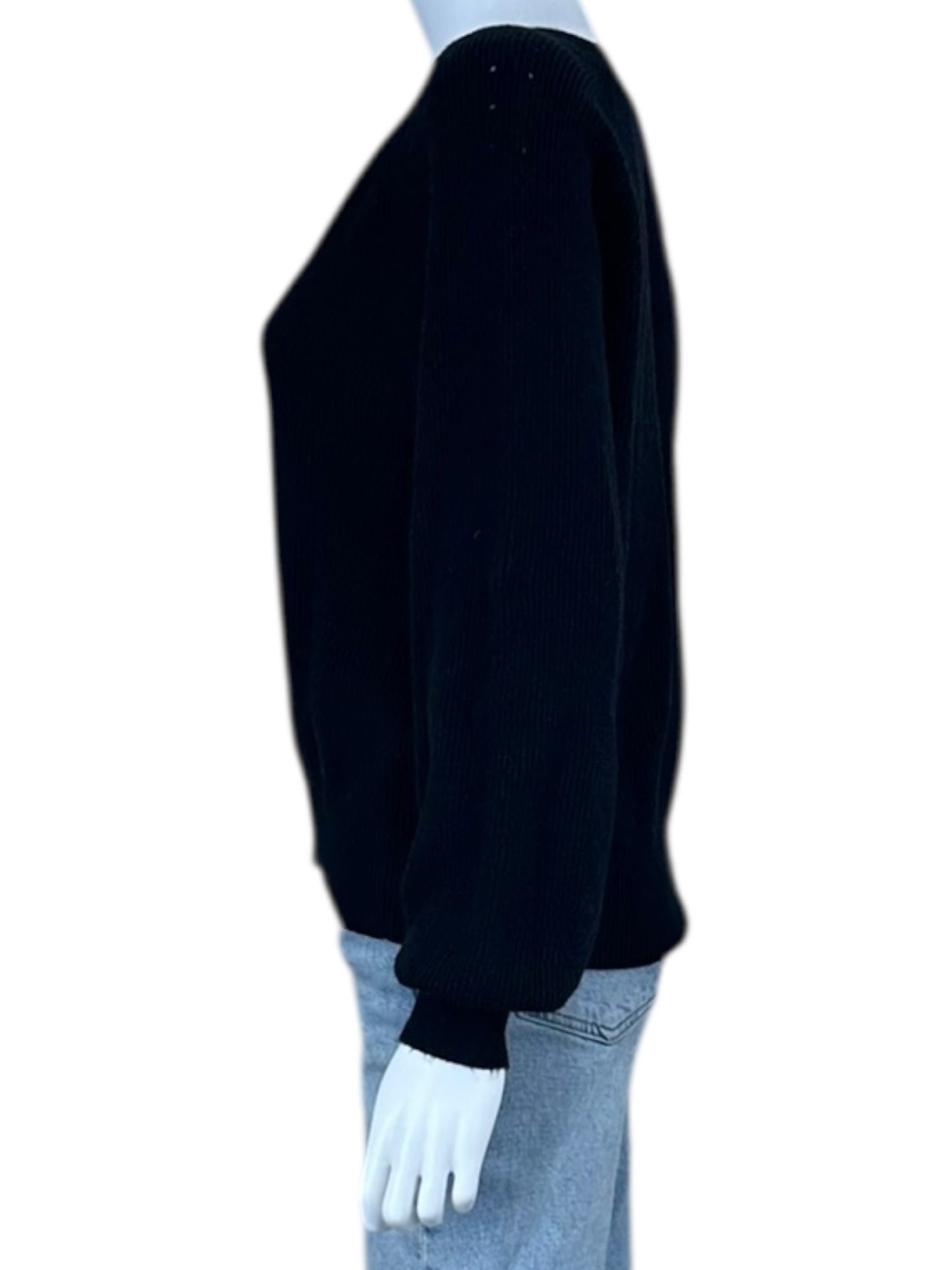 WHITE + WARREN Black Sweater Size S