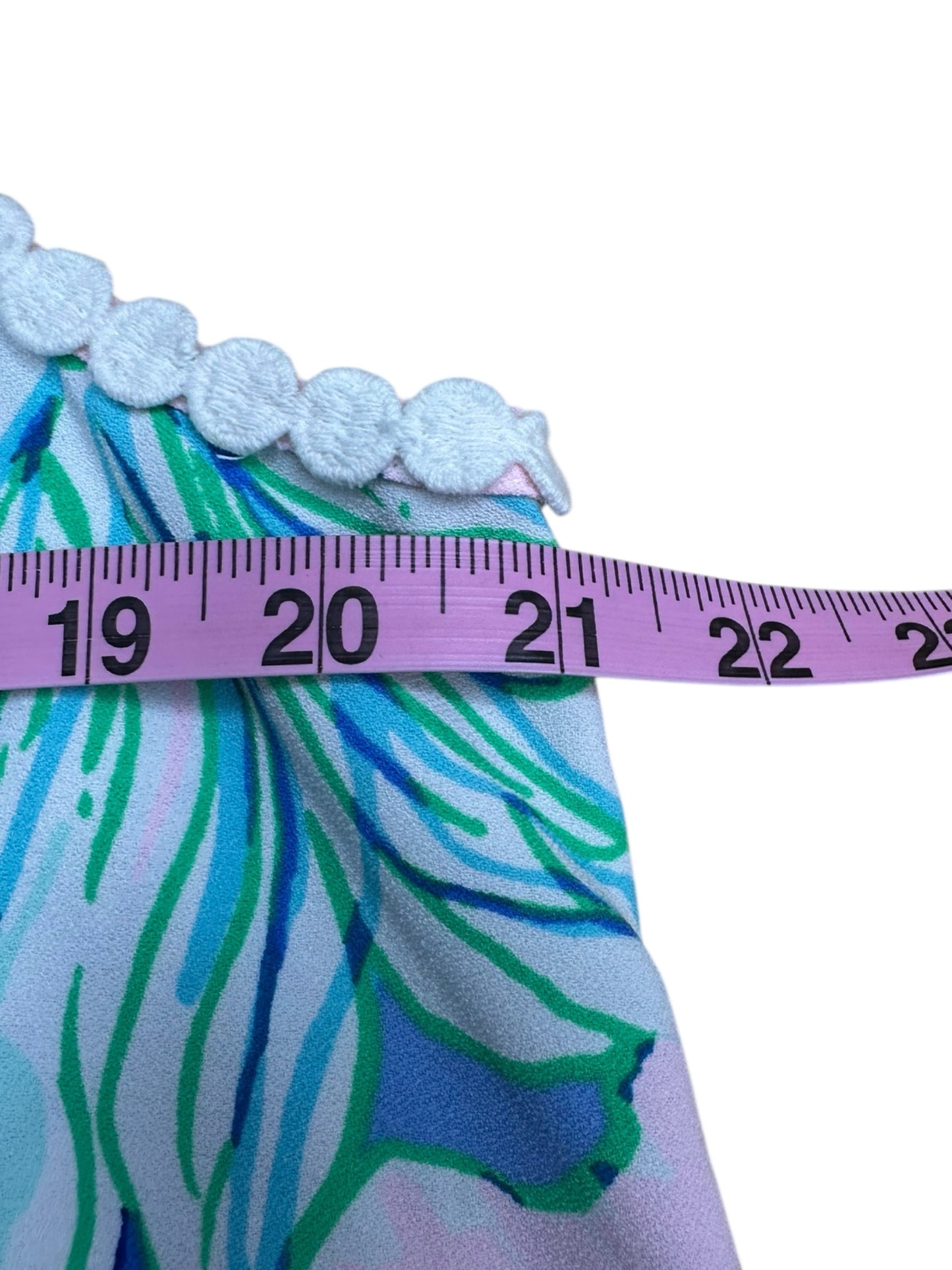 Lilly Pulitzer Blue and Green Mini Dress Size 14