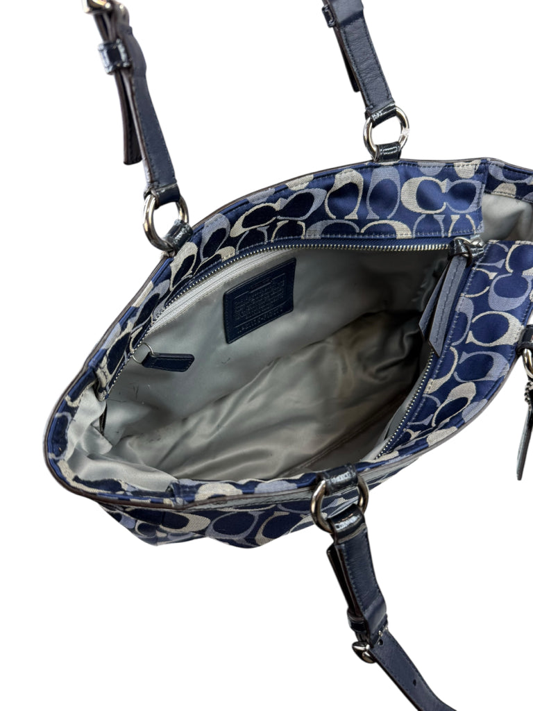 COACH Blue Gallery Signature Tote Bag