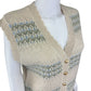 heartloom Cream Floral Pointelle Sweater Vest Size S