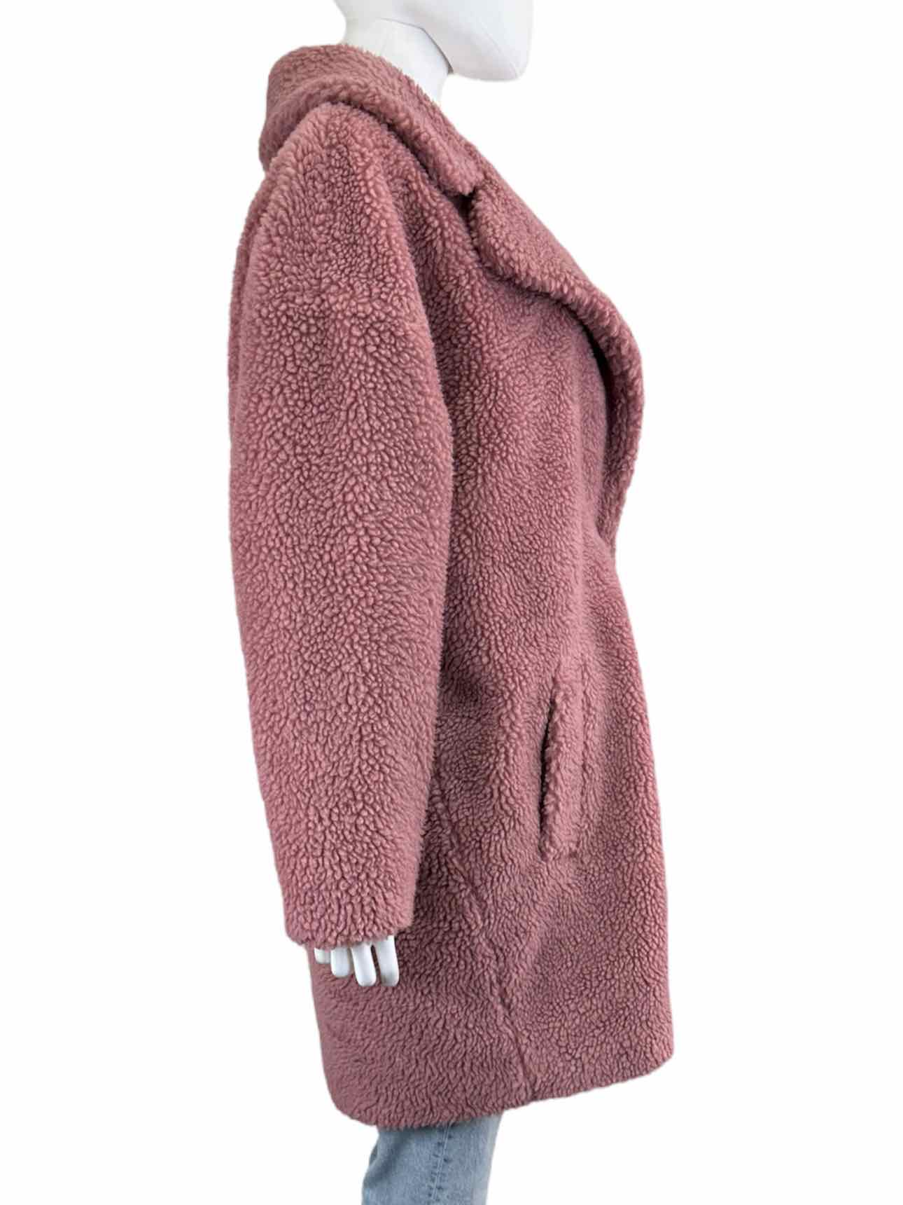 Abercrombie & Fitch Pink Sherpa Coat Size L