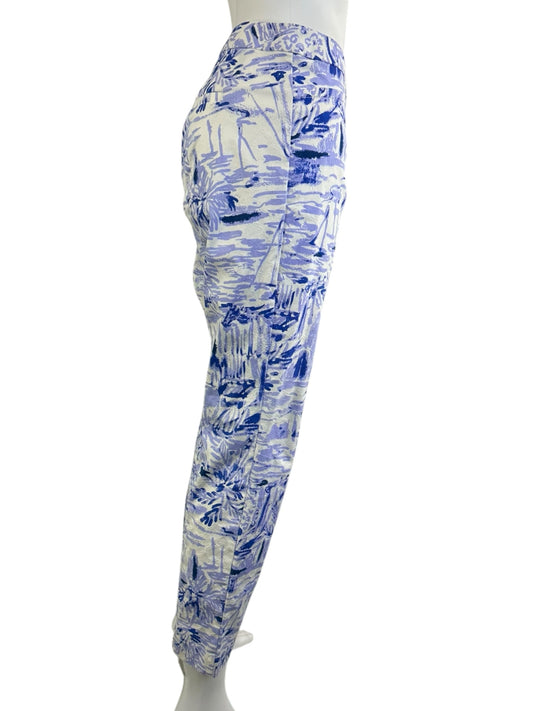 Lilly Pulitzer Purple and White Patterned Pants Size 10