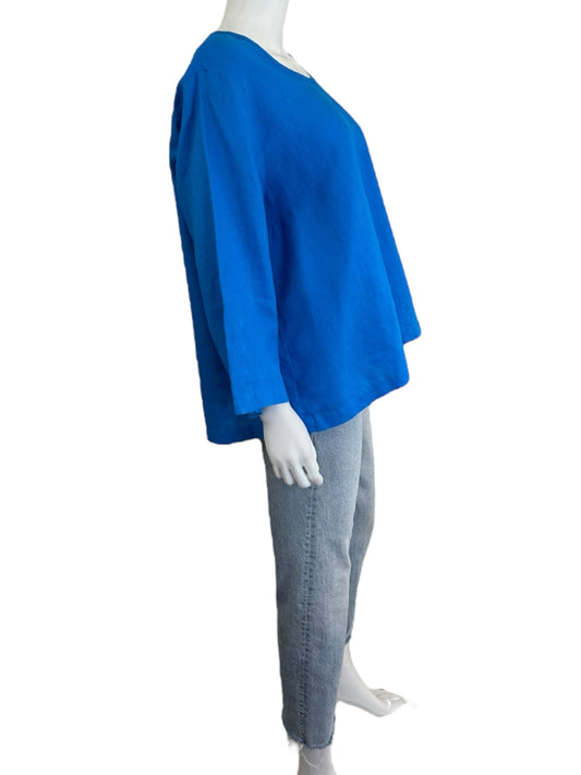 Flax Blue Knit Top Size L