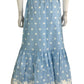 MASON'S DAUGHTER 100% Cotton Blue Polka Dot Maxi Skirt Size S