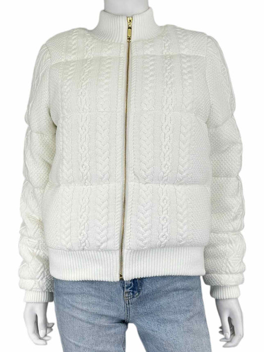 LOVE SHACK FANCY NWT Andora White Bomber Jacket Size S