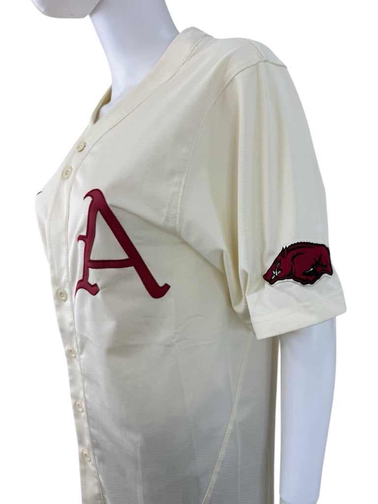 Nike Dri-Fit Cream Razorback Replica Baseball Jersey Size S