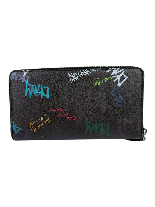 DKNY NWT Vela Graffiti Print Large Continental Wallet